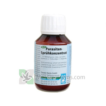 Backs Parasite Concentrato 100 ml (distrugge in modo sicuro e veloce acari, acari sangue, uccello pidocchi, zecche e parassiti tutte sul soppalco). Per Piccioni 