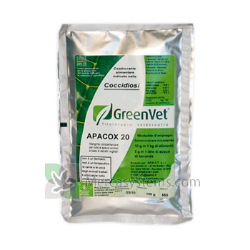 GreenVet Apacox 20 100gr, (Trattamento e prevenzione della coccidiosi)