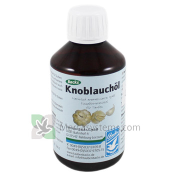 Backs Knoblauchol 250 ml, (olio aglio arricchito). Per i piccioni e uccelli