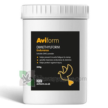 Aviform Dimethylform DMG 500 gr, (reduce la fatiga muscular). Para palomas de competición