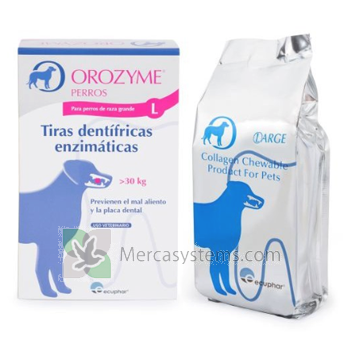 Ecuphar Orozyme Strips "L", 7 strisce (per prevenire la formazione di placca dentale o tartaro). Per i cani