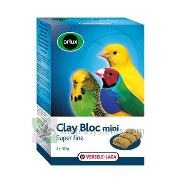 Versele Laga Orlux Clay Block Mini 540g per i canarini, pappagallini piccoli, esotici e autoctoni uccelli.