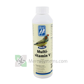 Backs Multivitamin V 250ml, (complesso multivitaminico di alta qualità premium per gli uccelli uccelli da voliera)