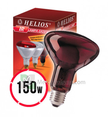 Helios Lampada a infrarossi rossa da 150 W (lampada da riscaldamento a infrarossi per allevamento)