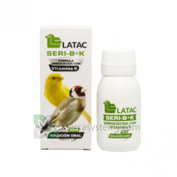 Latac Seri-B+K 60ml (Formula arricchita con vitamina K per allevamento e situazioni di stress). Per gli uccelli