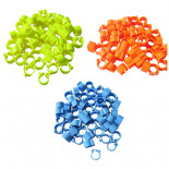 Anelli di plastica non numerati con sistema a clip (8x5mm). Sacchetto di 100 anelli 